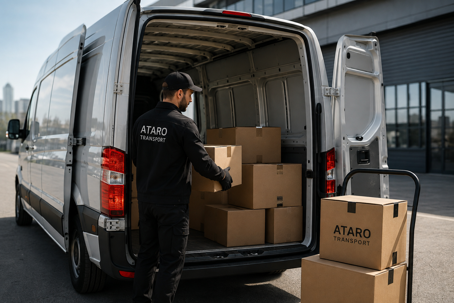 Beladung eines ATARO Transportfahrzeugs in Berlin